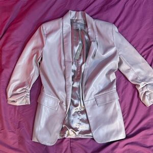 Tart Collections Kia Vegan Leather Jacket Blazer Size XS Light Pink Rose Boho